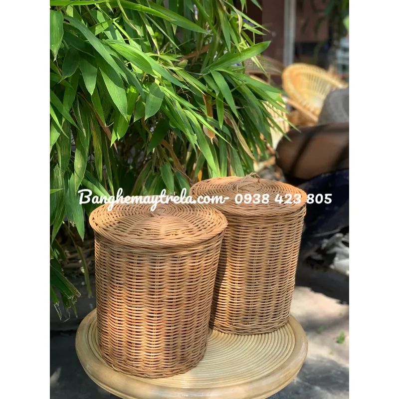 Sọt tròn đựng đồ mây tự nhiên 716524