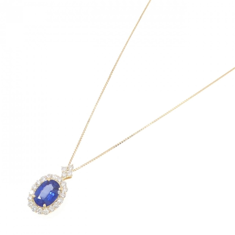 K18YG Sapphire Necklace 3.111CT Madagascar - Hàng hiệu Authentic 862843