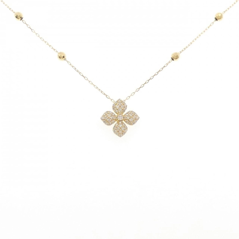 K18YG Hoa Pave Kim Cương Dây Chuyền 0.27CT - Hàng hiệu Chính hãng 847365