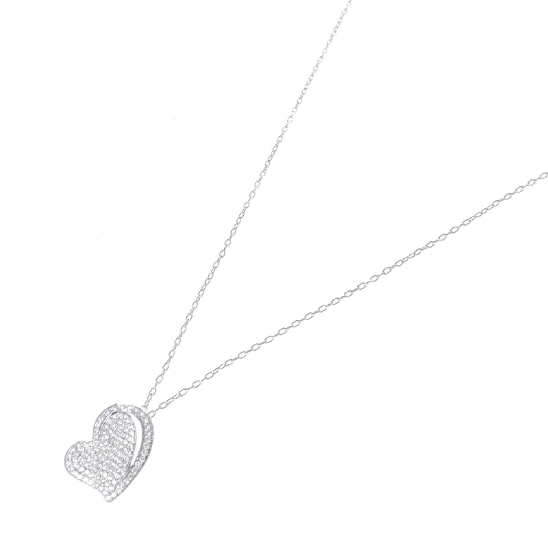 K18WG Dây chuyền kim cương hình trái tim 0.69CT - Hàng hiệu Authentic 850525