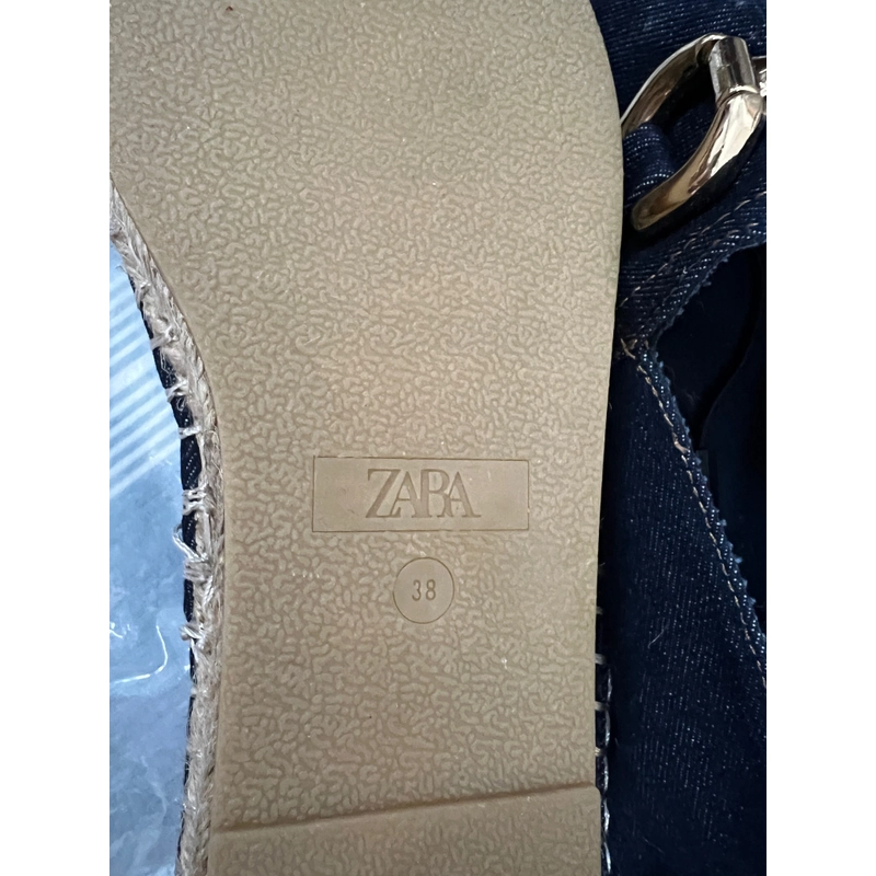 Giày đế cói zara size 38 màu xanh đen chính hãng  277378