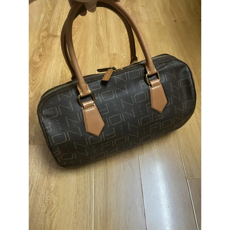 Túi nữ phom trống 30*17*8 da thật & canvas 2hand 1017582