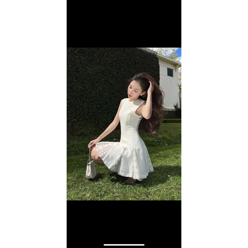 Váy tweed trắng Cocosin - size S 476020