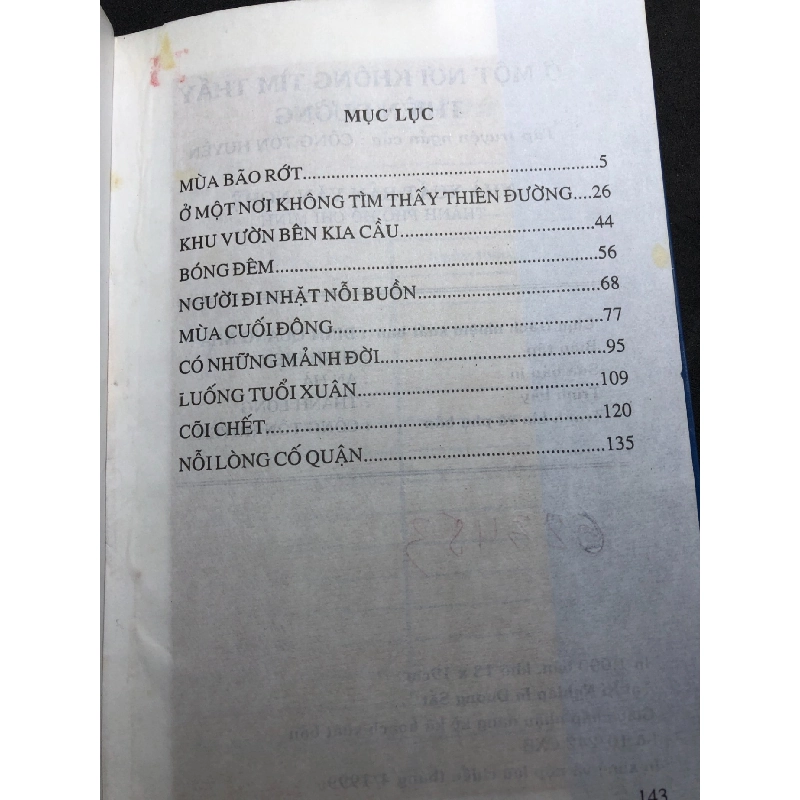 Một nơi không tìm thấy thiên đường 1999 mới 60% ố bẩn nhẹ Công Tôn Huyền HPB0906 SÁCH VĂN HỌC 915417