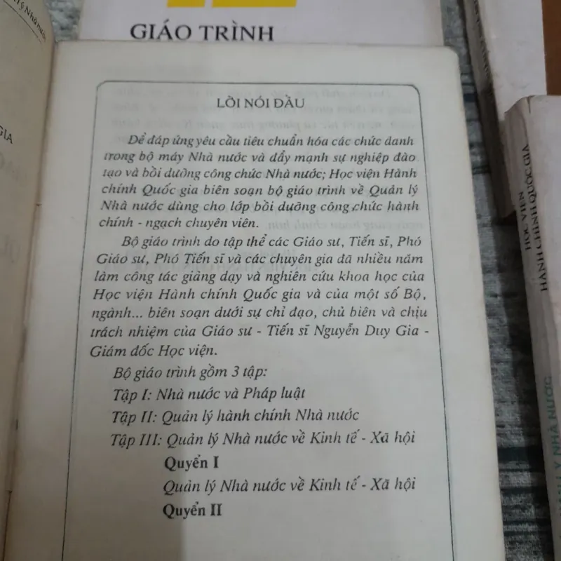 Học viện hành chính QG- Giáo trình Quản lý Nhà Nước cho Ngạch chuyên viên. X bản 1994 781409