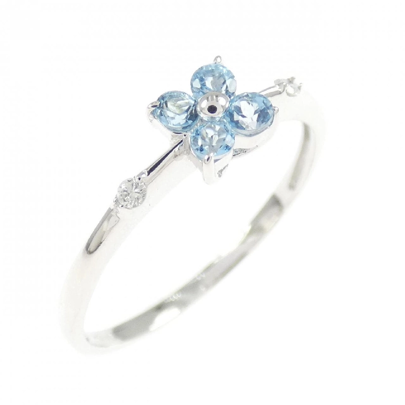 Nhẫn Blue Topaz K14WG Hoa - Hàng hiệu Chính hãng 849732