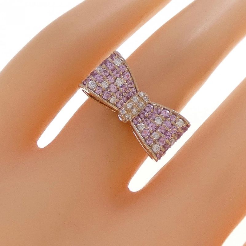 Nhẫn Sapphire K18PG Ruy Băng 0.47CT 667494