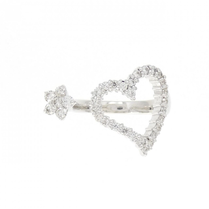 Nhẫn kim cương hình trái tim × hoa K18WG 0.60CT 672677
