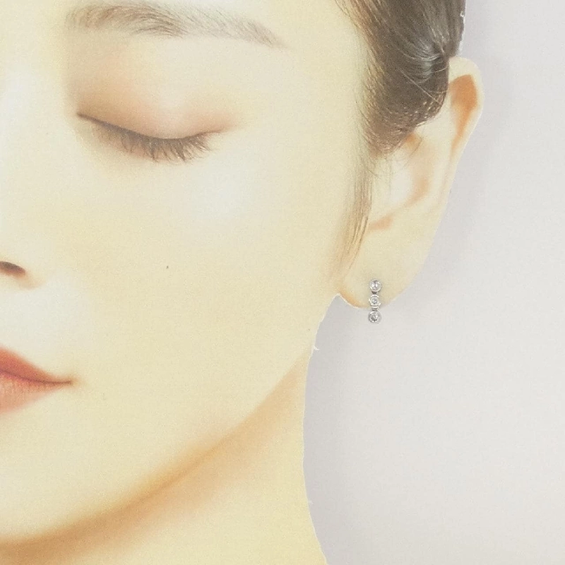 K18WG Ba viên đá quý Bông tai kim cương 0.50CT - Hàng hiệu Chính hãng 867987