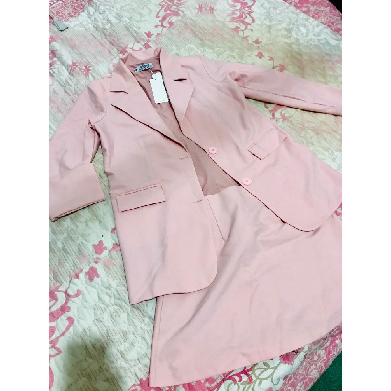 Set vest váy hồng pastel  12056