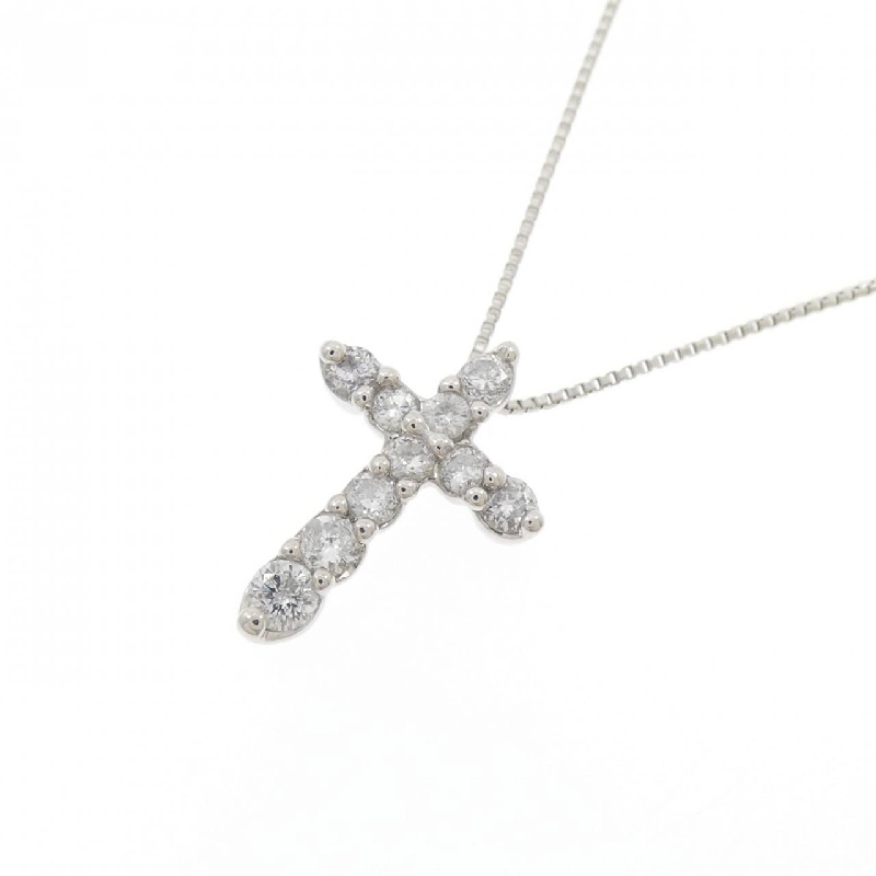 Dây chuyền kim cương PT900/PT850 chéo 0.3CT - Hàng hiệu chính hãng 859897