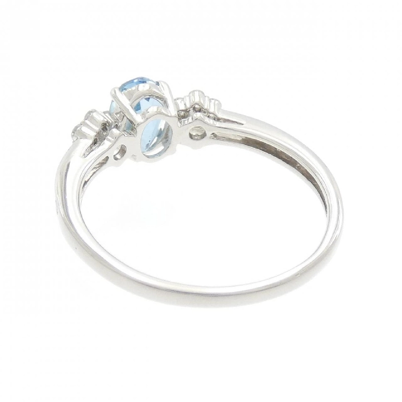 Nhẫn Aquamarine PT900 Hoa 0.723CT - Hàng hiệu Chính hãng 666669