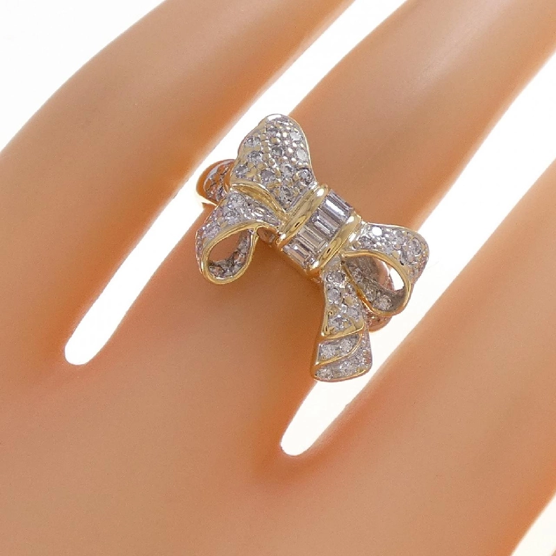 Nhẫn kim cương hình ruy băng K18YG/K18WG 0.75CT - Hàng hiệu Chính hãng 851437