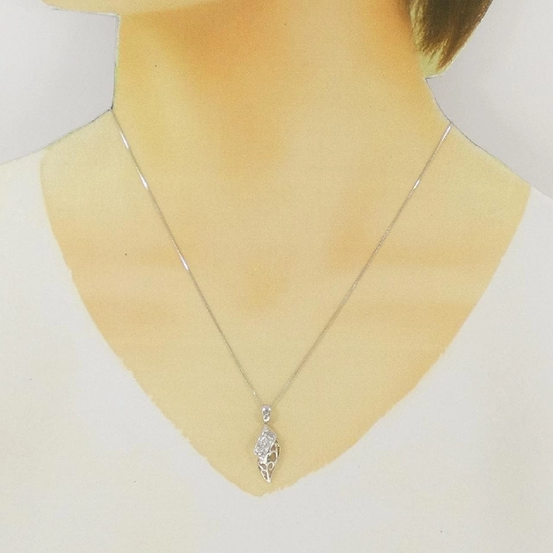 K18WG Lá Cây Dây Chuyền Kim Cương 0.25CT - Hàng hiệu Chính hãng 860959