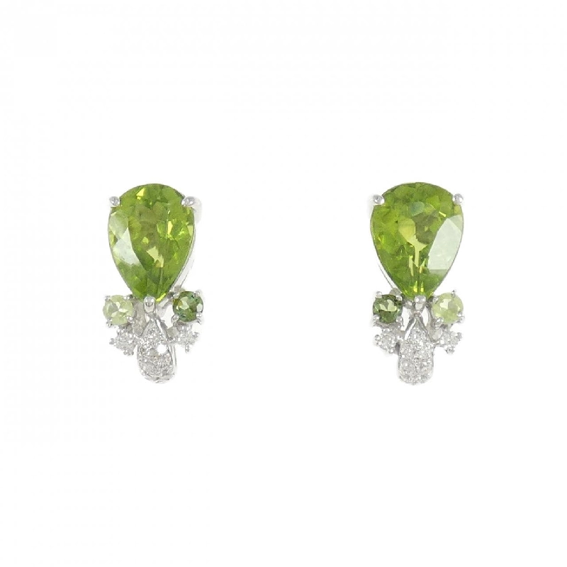 K18WG Đá màu Bông tai - Hàng hiệu Chính hãng 868972