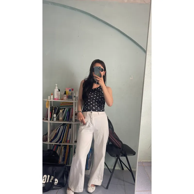 Quần ống rộng cao cạp dễ thương phối nhiều áo thời trang 1007150