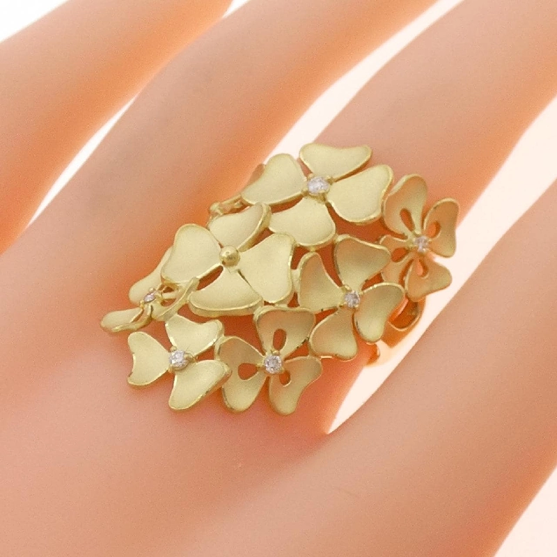 Nhẫn kim cương hoa K18YG 0.10CT - Hàng hiệu Authentic 847247