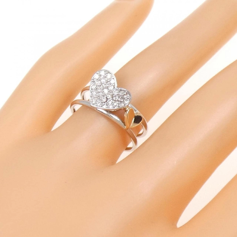 Nhẫn kim cương pavé hình trái tim K18WG/K18PG 0.25CT 672731
