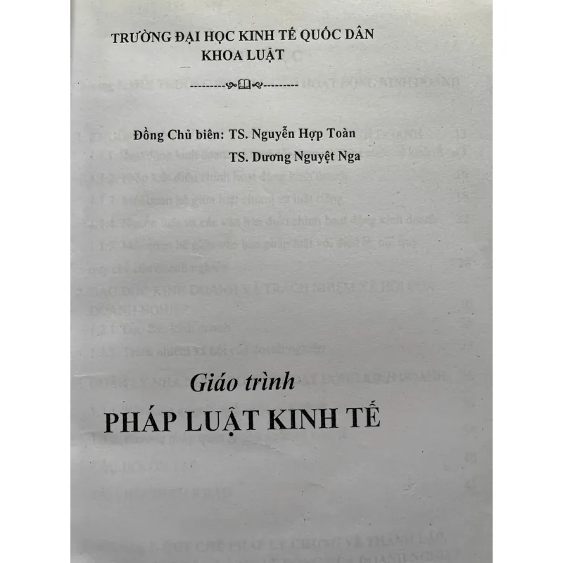 GIÁO TRÌNH PHÁP LUẬT KINH TẾ 702209