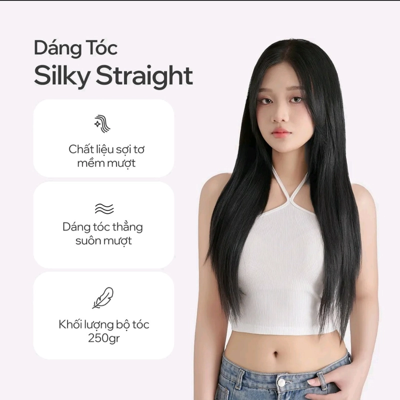 Tóc giả kẹp phím Capelli 45cm màu nâu đen new 90% 469944