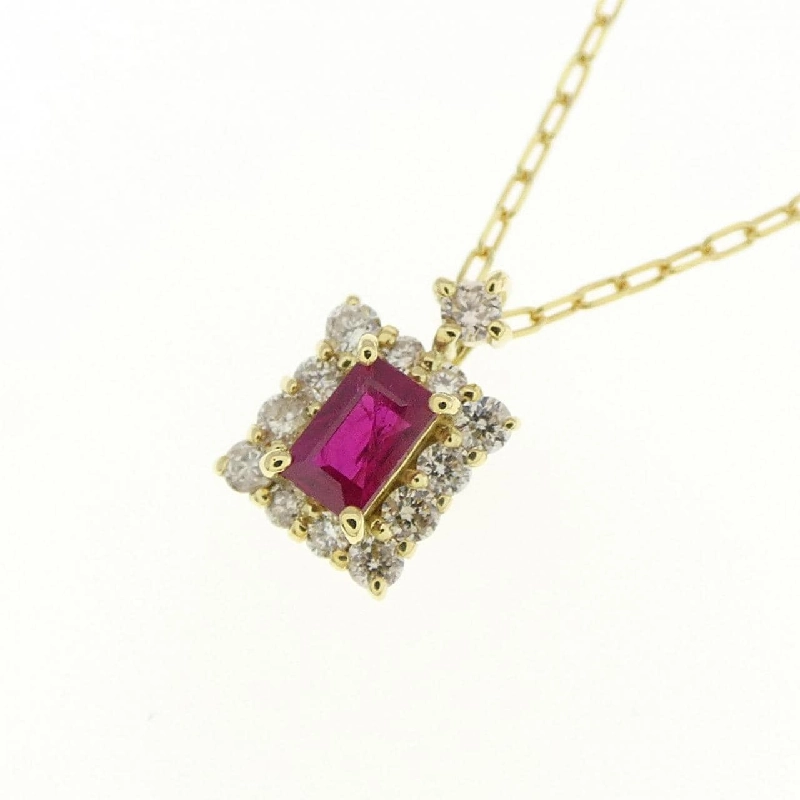 Dây chuyền ruby K18YG 0.09CT - Hàng hiệu chính hãng 868492