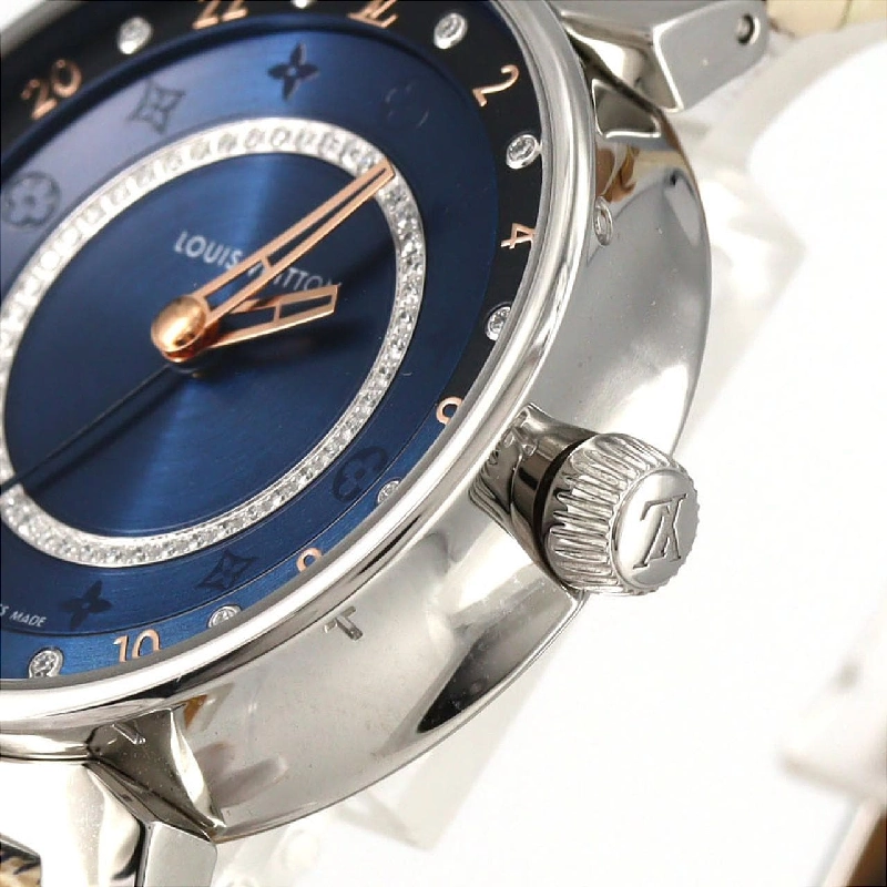Louis Vuitton Tambour Dual Time･12P･Circle D QA142 SS Quartz - Hàng hiệu Authentic 874976