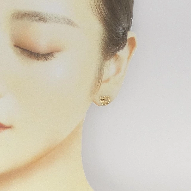 K18YG Bông tai mèo một bên - Hàng hiệu Authentic 868403