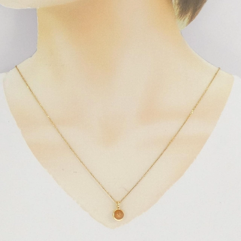 K18YG Đá mặt trăng Dây chuyền - Hàng hiệu Chính hãng 862747