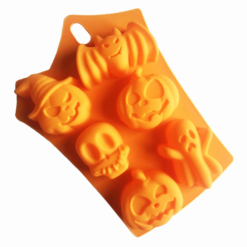 Khuôn silicon làm bánh, rau câu, socola 6 hình Halloween – Mã số 1495 222167