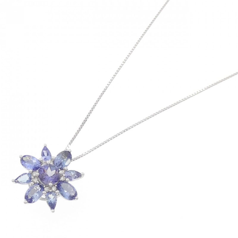 K18WG Hoa Tanzanite Dây Chuyền 3.20CT - Hàng hiệu Chính hãng 862377