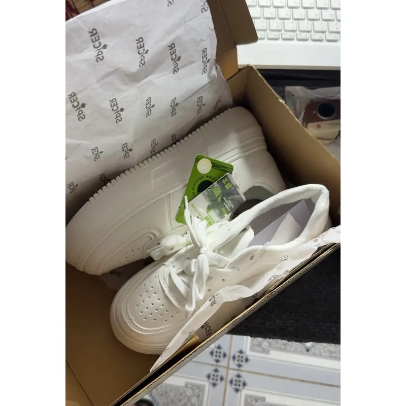 Giày Sneaker Thể Thao Nữ Đế 5cm Full trắng size 37 746788