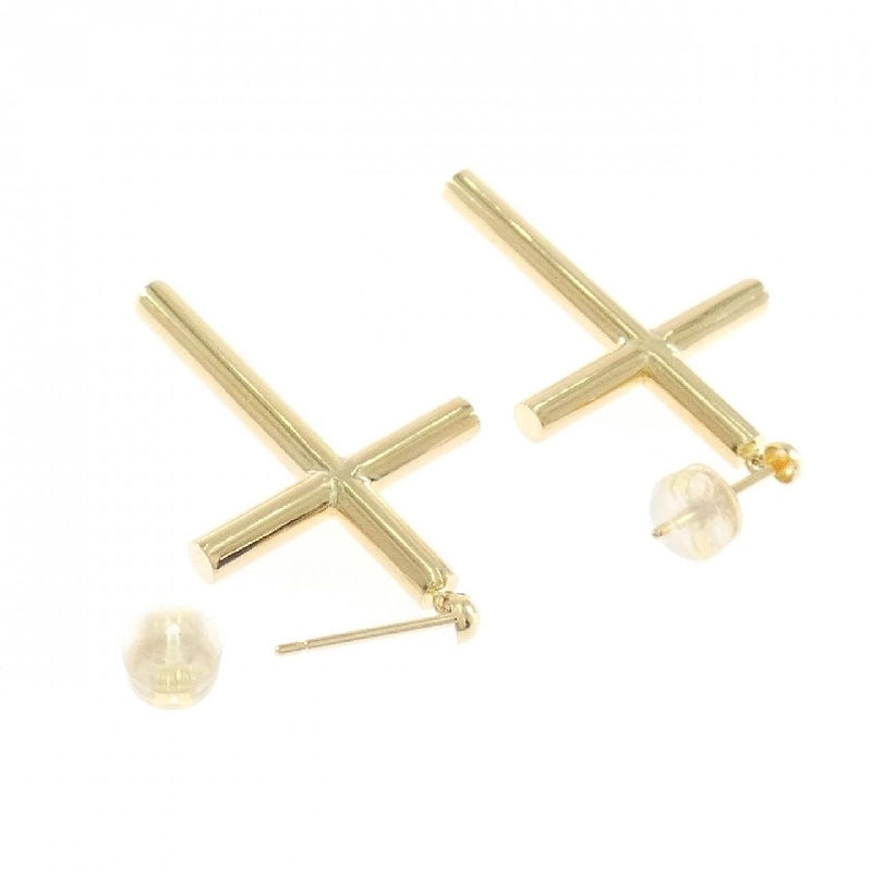 K18YG Bông tai hình chữ thập - Hàng hiệu Chính hãng 871530