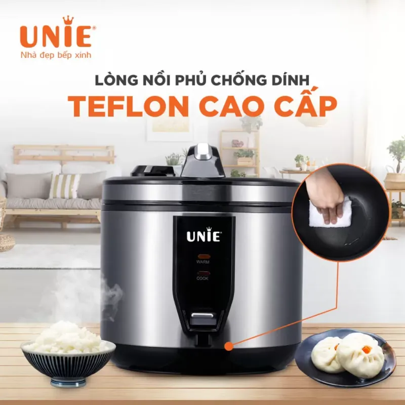 Nồi cơm điện UNIE UE – 625 dung tích 1.8L, lòng nồi chống dính Teflon 799146
