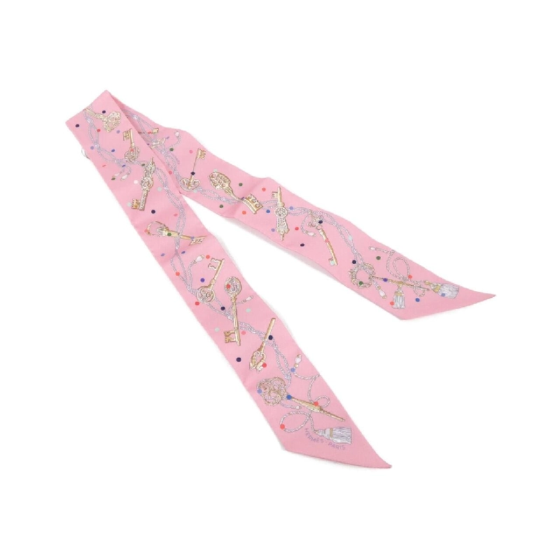 Hàng hiệu Authentic Hermès LES CLES A POIS Twilly 063871S Khăn quàng 806954