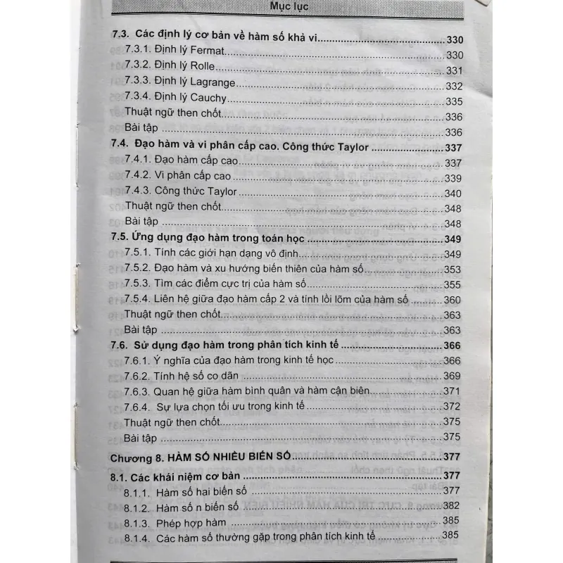 GIÁO TRÌNH TOÁN CAO CẤP CHO CÁC NHÀ KINH TẾ 759932