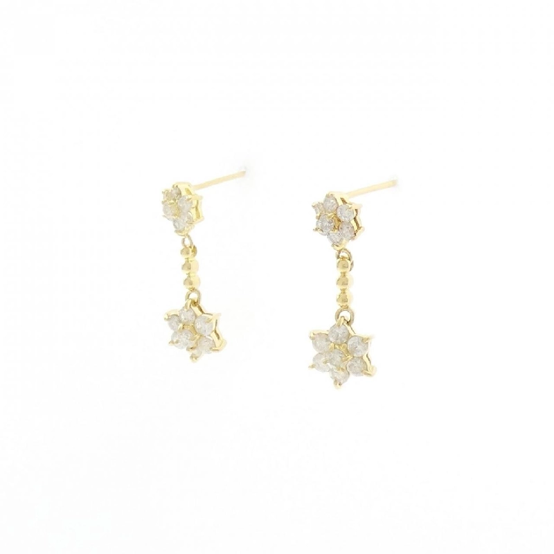 Bông tai kim cương K18YG hình hoa 1.00CT - Hàng hiệu Chính hãng 871464