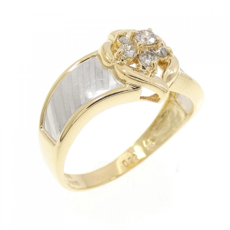 Nhẫn kim cương hoa K18YG/PT900 0.22CT - Hàng hiệu Authentic 853676