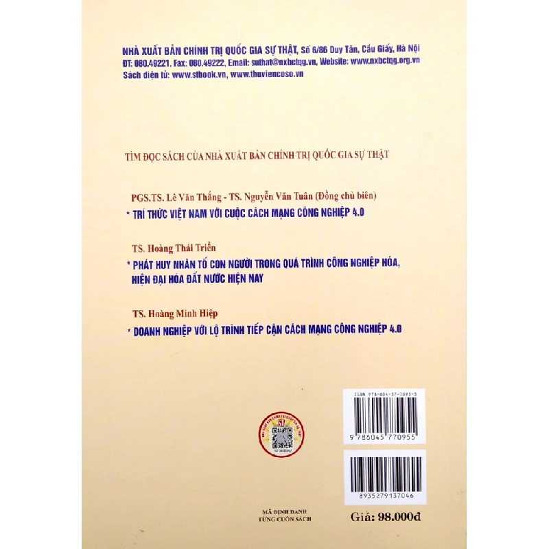 Năng Suất Lao Động Của Việt Nam - Trong Bối Cảnh Kinh Tế Số (Sách Chuyên Khảo) - PGS. TS. Tô Trung Thành 280383