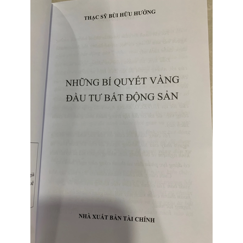 NHỮNG BÍ QUYẾT VÀNG ĐẦU TƯ BẤT ĐỘNG SẢN - THẠC SỸ BÙI HỮU HƯỞNG 521547