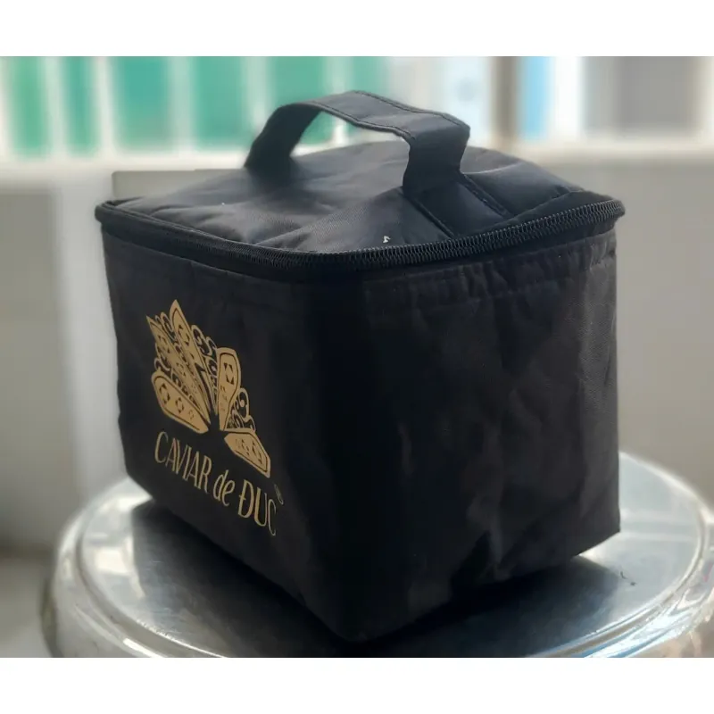 Túi đựng hộp cơm giữ nhiệt lót bạc vải Canvas không thấm nước, đựng bình nước giữ nhiệt 1013473