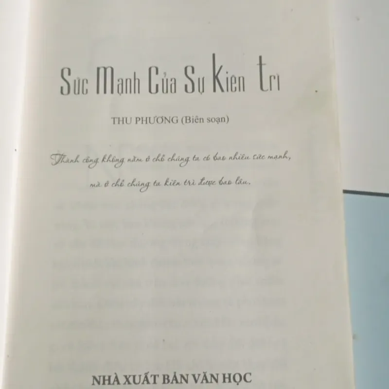 SỨC MẠNH CỦA SỰ KIÊN TRÌ 1022578