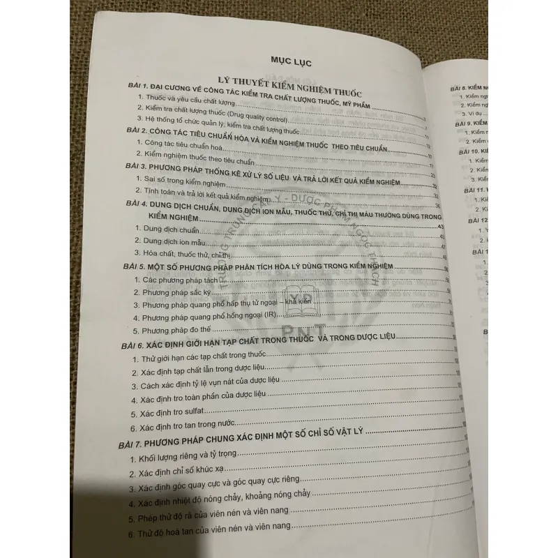 KIỂM NGHIỆM THUỐC LÝ THUYẾT VÀ THỰC HÀNH- SÁCH ĐÀO TẠO DƯỢC SĨ TRUNG HỌC 570253