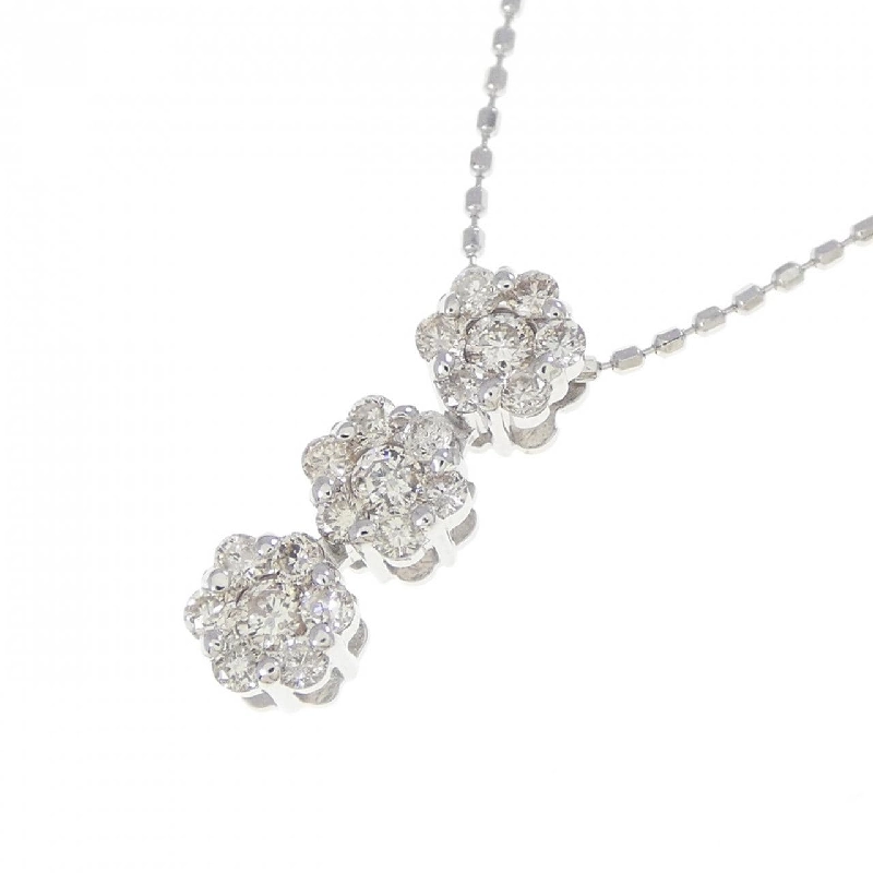 K18WG Hoa Kim Cương Dây Chuyền 0.32CT - Hàng hiệu Chính hãng 858089