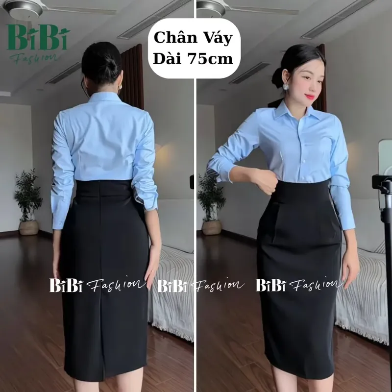 Chân Váy Bút Chì, Chân Váy Công Sở, Dáng Dài 75cm, Size M, Chưa Mặc Bao Giờ 575241