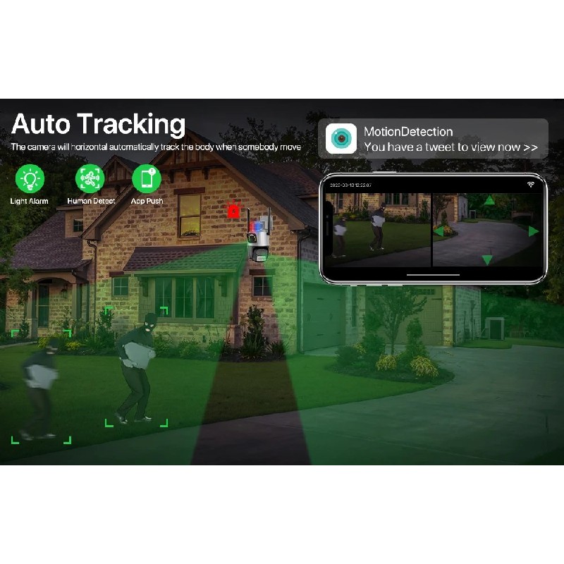 Camera wifi 2 mắt AI ngoài trời. 23470