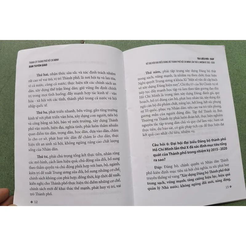[Sách chính trị] Tài liệu hỏi đáp - Đại hội Đại biểu Đảng bộ Tphcm lần thứ X 1021674