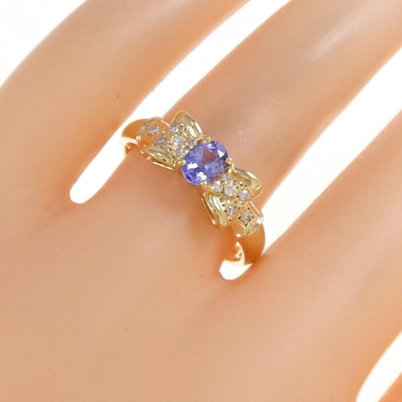 Nhẫn kim cương K18YG hình ruy băng 665994