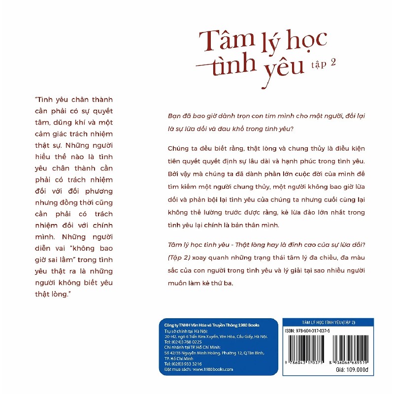 Tâm Lý Học Tình Yêu - Tập 2 - Vũ Chí Hồng 190374