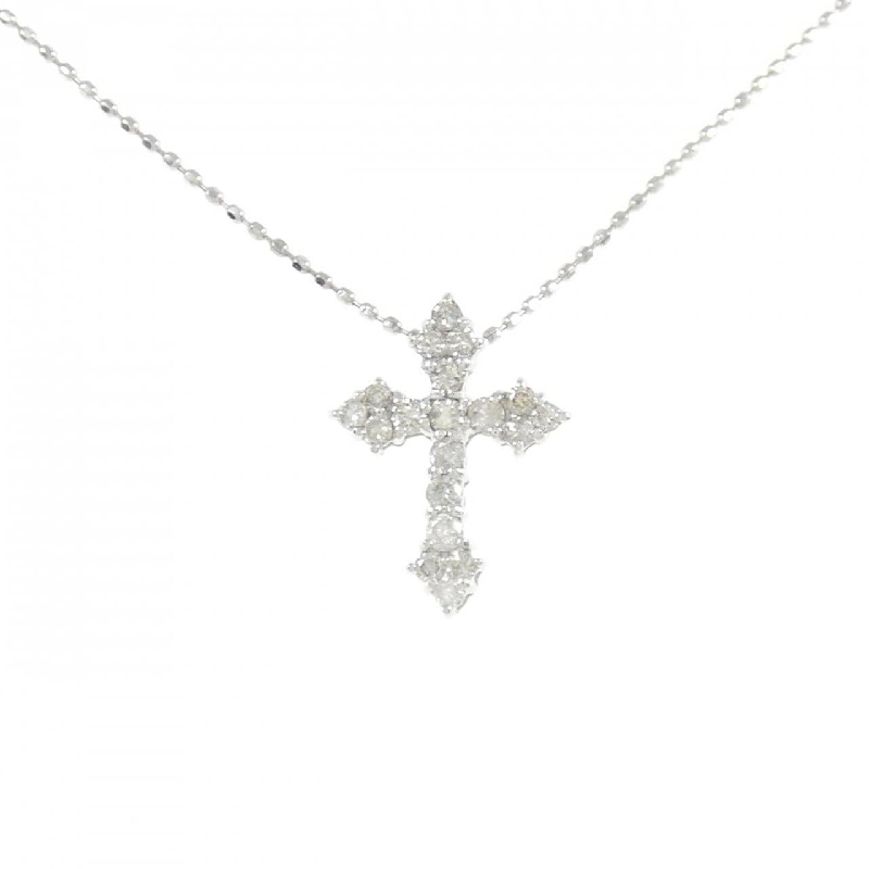 K18WG Dây chuyền kim cương chéo 0.30CT - Hàng hiệu Authentic 861953