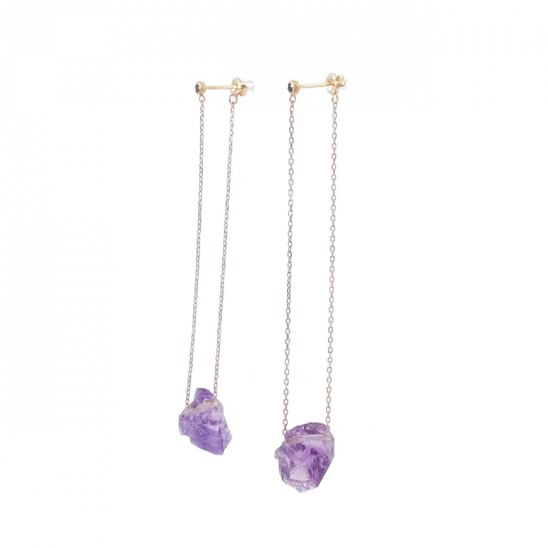 K18YG Amethyst Bông tai - Hàng hiệu Chính hãng 870770